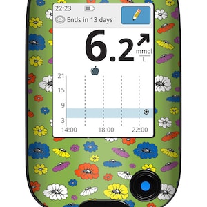 Sticker for FreeStyle Libre 2 & 3 Reader Flower Rush myDili Diabetes Accessories