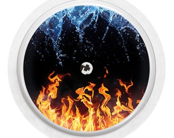 Aufkleber Sticker für FreeStyle Libre 2 Sensor 2x Wasser und Flammen myDili Diabetes-Zubehör