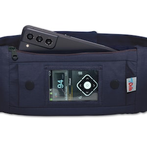 Bolsa para bomba de insulina com visor e bolso adicional para bombas de insulina BOLSO - azul escuro Acessórios para diabetes myDili