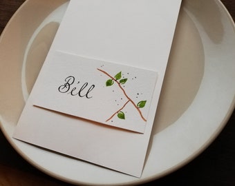 Cartes de lieu de mariage de calligraphie personnalisée