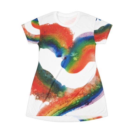 multicolor t shirt dress Multicolor Atlantic Rainforest Organic Cotton T-Shirt Midi Dress