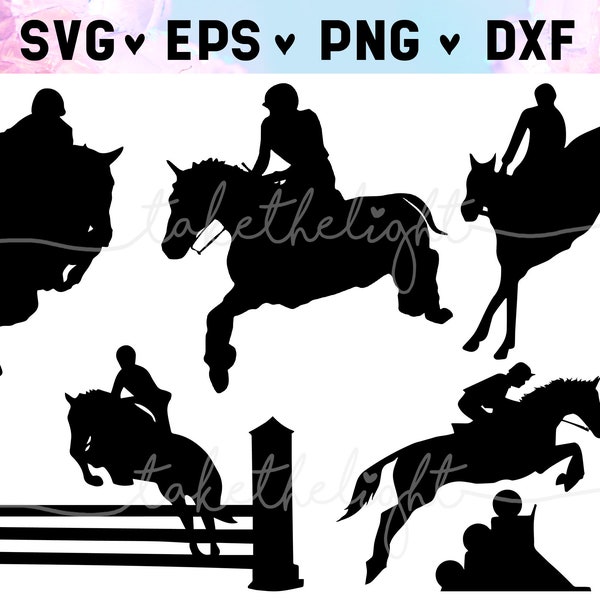 Horse Jumping SVG FIles for Cricut, Horse SVG, Horse Clipart, Equestrian svg Show Jumping Cross Country, Three Day Eventing Horse png