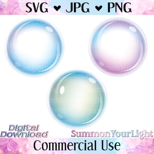 Paquete SVG de burbujas, imágenes prediseñadas de burbujas, archivos SVG de burbujas soplando para Cricut: Eps, Png, PDF - Burbujas de jabón SVG / Uso comercial