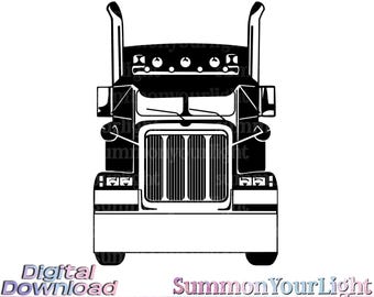 Semi Truck SVG: Peterbilt 18 Wheeler Cut Files (Commercial Use, Digital Download
