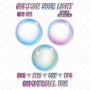 Iridescent Bubbles SVG, Soap Bubble Clipart PNG, Transparent Floating Orb Digital Download DXF, Bath Time Mermaid Element Graphic