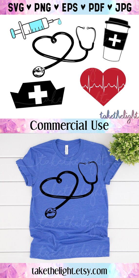 Stethoscope Heart Tshirt For Nurses, Cnas, Doctors, Medical Stethoscope Heart Tshirt For Nurses, Cnas, Doctors, Medical
