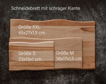 Schneidebrett | Holzbrett | Buche | Brotzeitbrett | Vesperbrett | Frühstücksbrett | Schneidbrett | Holz | schräge Kante | personalisiert