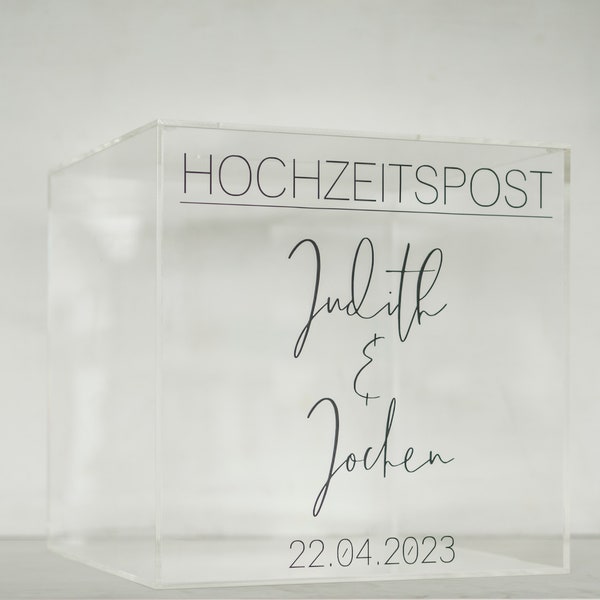 XXL acrylic box for cards and money gifts for the wedding | Losbox | Acrylic | card box