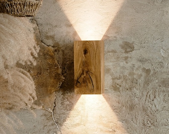 Handgefertigte Holz Wandleuchte -Aurora L, Dekor Beleuchtung, Rustikale Holzlampe, Holz Wandleuchte, Nachttischlampe, Wandlampe, Wandleuchte