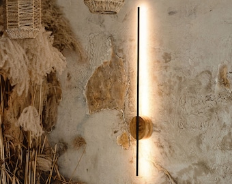 Handgemaakte houten wandlamp van eikenhout Gracilis C, wandkandelaar, bedlamp, wandlamp, decorverlichting Wandlampe, Wandleuchte, wanddecoratie appliqué