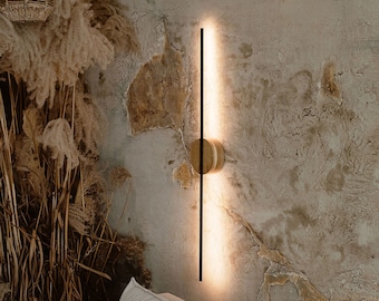 Handcrafted Oak Wall Lamp, Minimalist Bedside Sconce, Ambient LED lighting