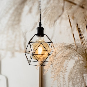 Handcrafted Oak Pendant Lamp: Edison Style Chandelier