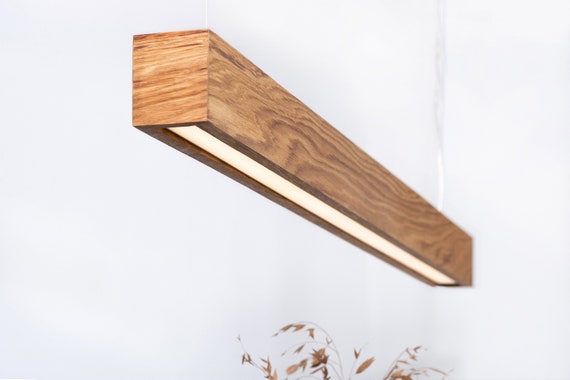 Handmade Oak Pendant Lamp: Minimalist Chandelier, Modern Wood Light Fixture