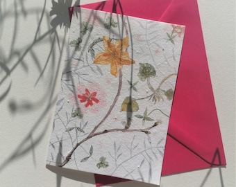 Carte de vœux plantable de papier de graine « printemps »