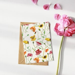 Mohnblumen Postkarte