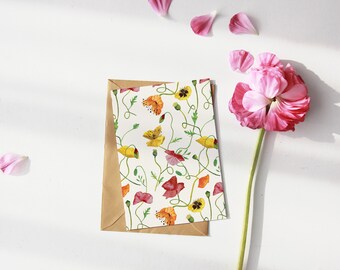 Poppies postcard