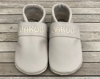 Leather baby shoes, crawling shoes, solid color (other color combinations also possible)
