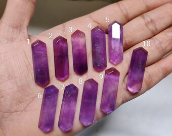 Cortes de ametista de alta qualidade - Ametista de alta qualidade - Pedra preciosa de ametista cristal feita à mão - Parte traseira plana de qualidade AAA - Para fazer joias