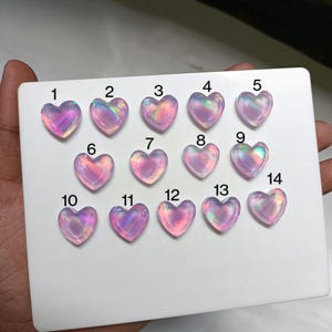 AAA Pink Heart - Purple Aurora Opal with Crystal Quartz - Aurora Opal Heart - Doublets Amazing Quality - Faceted Fine Polished Gemstones