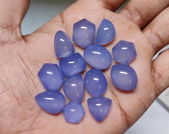 Lavender Chalcedony Cabochon Mix Shapes , Natural Lavender Lot Top Quality Gemstones Smooth Polished For Making Jewellery