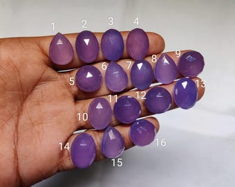Lavender Chalcedony RoseCut , Natural Chalcedony Top Quality Gemstones Smooth Polished For Making Jewellery