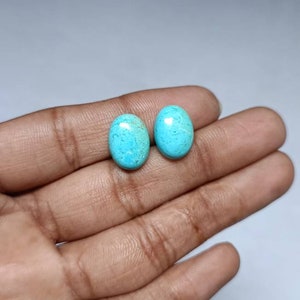 Turquoise Cabochon Gemstone Perfect shape Turquoise Smooth polished Caps Pair of turquoise
