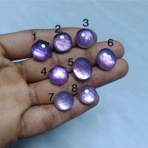 Hermosos Anillos MOP & Hidro Facetados Hechos a Mano Lisos pulidos tamaño