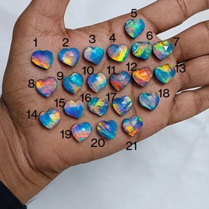 Amazing Aurora  Opal Himalayan Crystal Doubletes Handmade Heart Shape Smooth polished necklace Size Making for jewelry