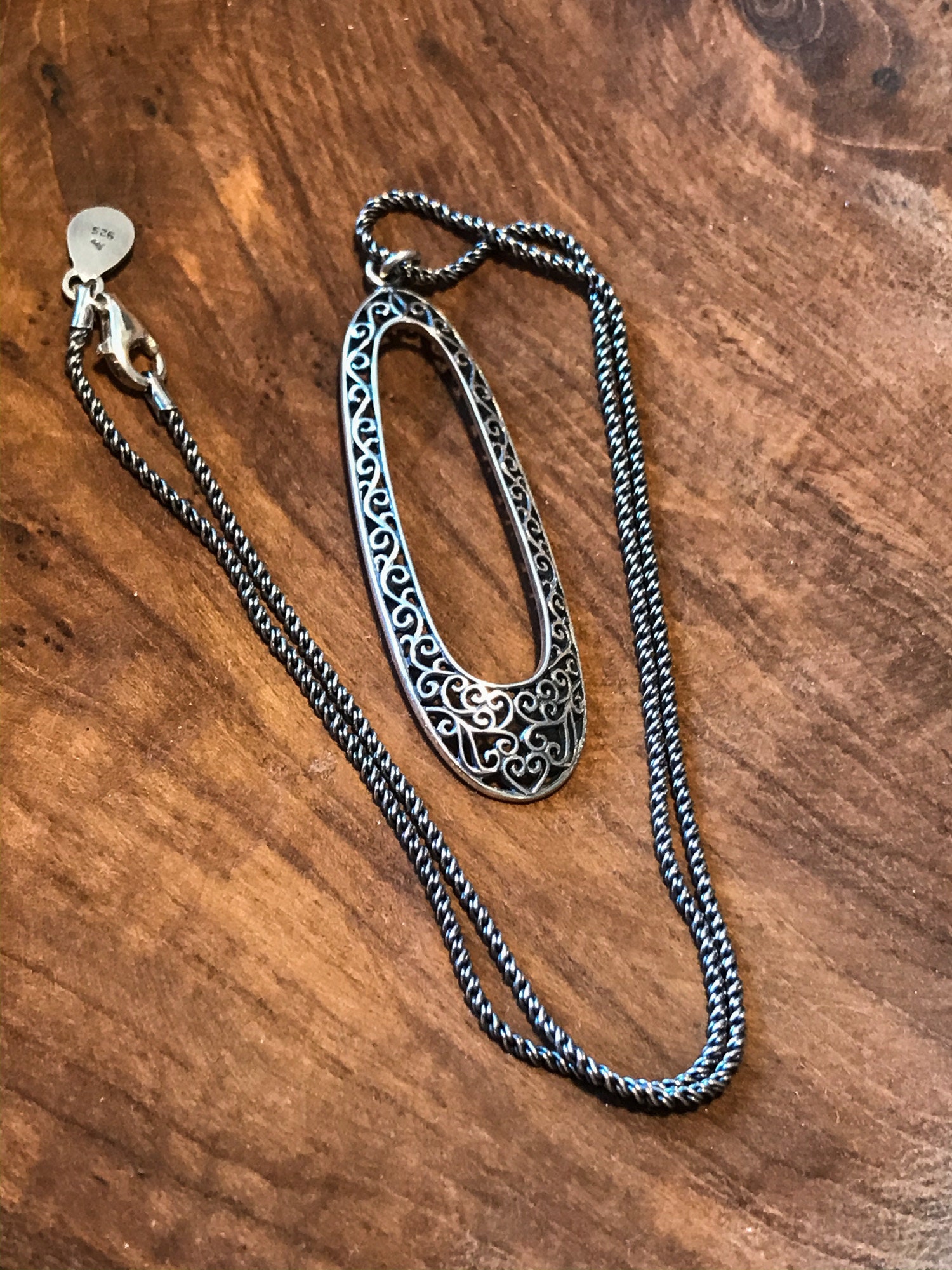 Sterling Silver Silpada Necklace With Oval Pendant Etsy UK