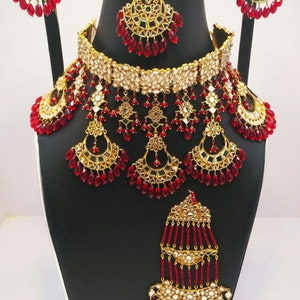 Bridal Jewelry Set , Kundan Jewelry Set , Pakistani Jewelry Set, Indian jewelry Set , Bollywood jewellery Set , Necklace, image 4