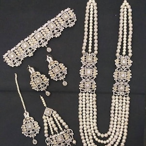 Pakistani bridal Set, Silver Bridal set , Indian bridal set, Bollywood bridal Set ,Necklace, choker set, personalized jewelry for her