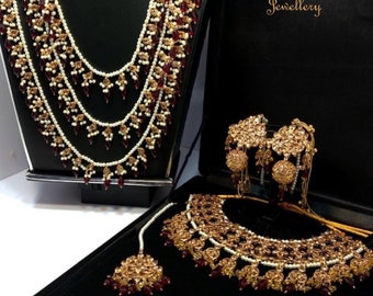 Bridal Jewelry Set , Pakistani jewelry Set, Indian jewelry Set , Bollywood jewellery Set , Necklace, Necklace with Earrings, Jhoomar