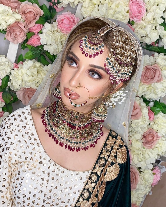 Bridal Jewelry Set , Pakistani Jewelry Set, Kundan Bridal, Indian