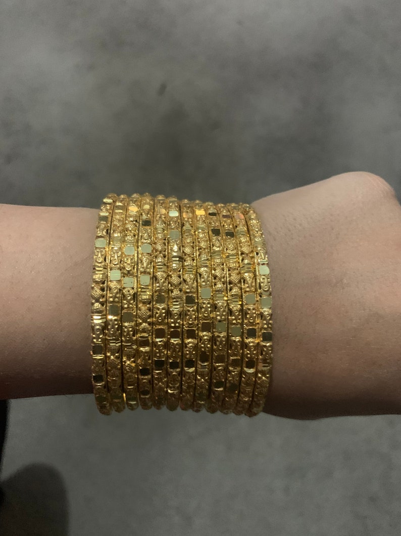 Bangles Gold Plated Hand Made Pakistani Jewelry Indian Etsy