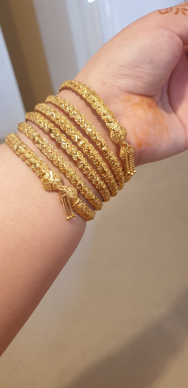 Bangles Gold Plated Hand made Pakistani jewelry Indian Etsy