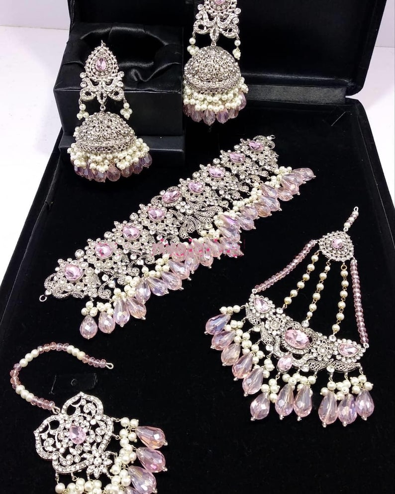 Bridal Jewelry Set Pakistani Jewelry Set Silver Set Indian Etsy