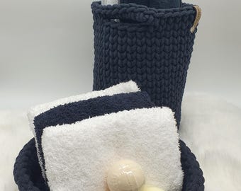 Crochet basket guest bathroom handmade bathroom