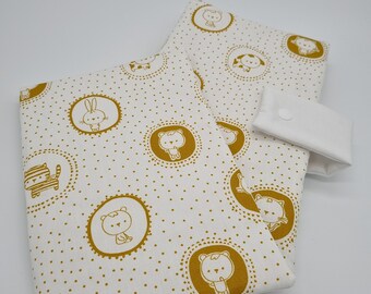 Diaper Bag Changing Bag Unique Girl Boy Animals in Circle Yellow
