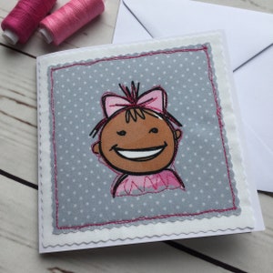 Carta ricamata - Bambina - Confezione da 1