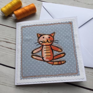 Carte brodée - Kitty - Paquet de 1