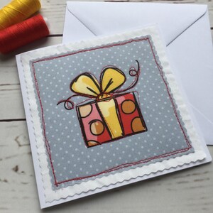 Bestickte Karte - Geschenk - Geschenk - 1er Pack