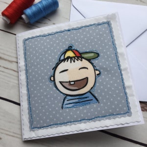 刺繍カード - 男の子 - 1 パック