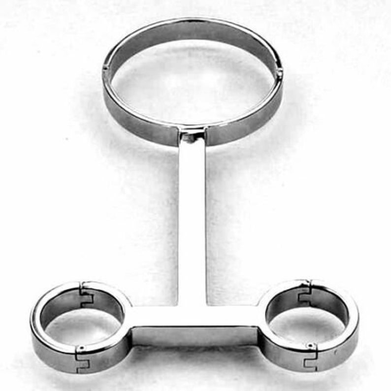 Stainless steel straight bar neck collar wrist restraints Etsy