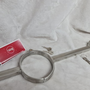 stainless steel straight bar neck collar wrist restraints locking mature