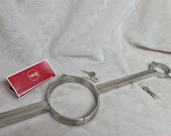 stainless steel straight bar neck collar wrist restraints locking mature