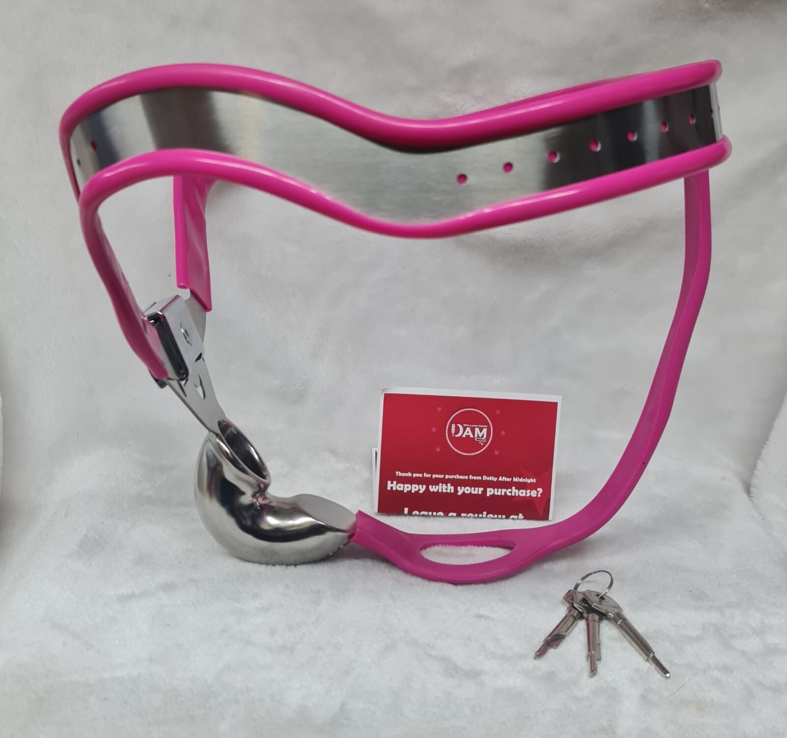 Pink Male Chastity Belt Device With High Hip and Protection image