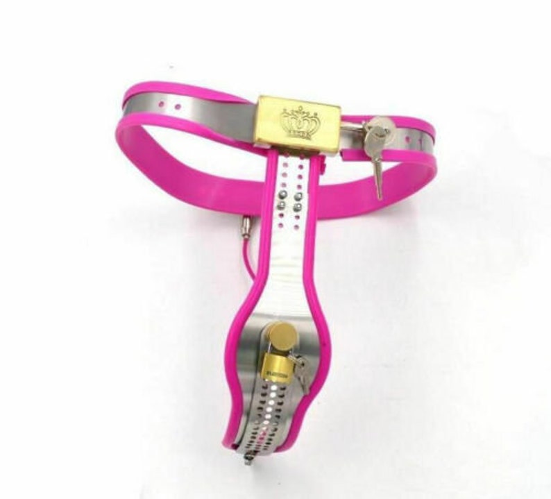 Pink Female Chastity Belt Adjustable Model-Y Stainless Steel | Etsy