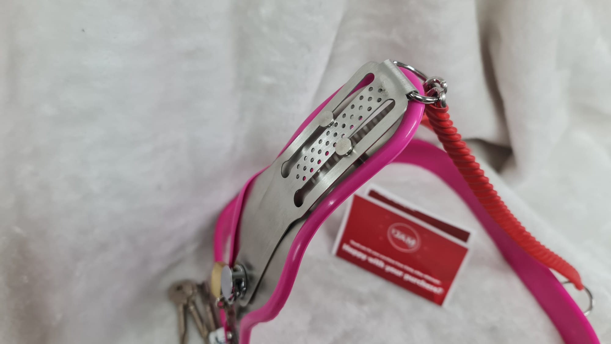 Model-y Pink Female Chastity Belt Adjustable Locking Drainage Grate DIY KIT  Mature 