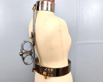Stainless steel Neck, Wrist, Waist cuffs, mobile bondage frame, pillory, fetish, furniture,  mature