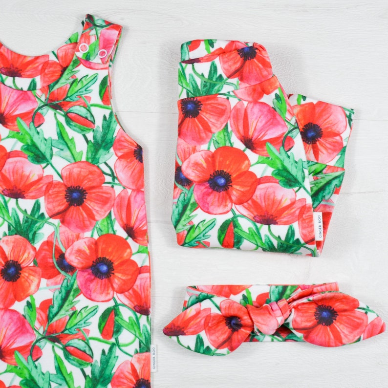 Poppy Fields Remembrance Organic Baby Children/'s Leggings